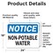 Signmission OSHA Notice Decal - Non-Potable Water, 24 in W x Rectangle, Vinyl Decal OS-2PACK-NS-D-1824-L-19556 - alternate 4